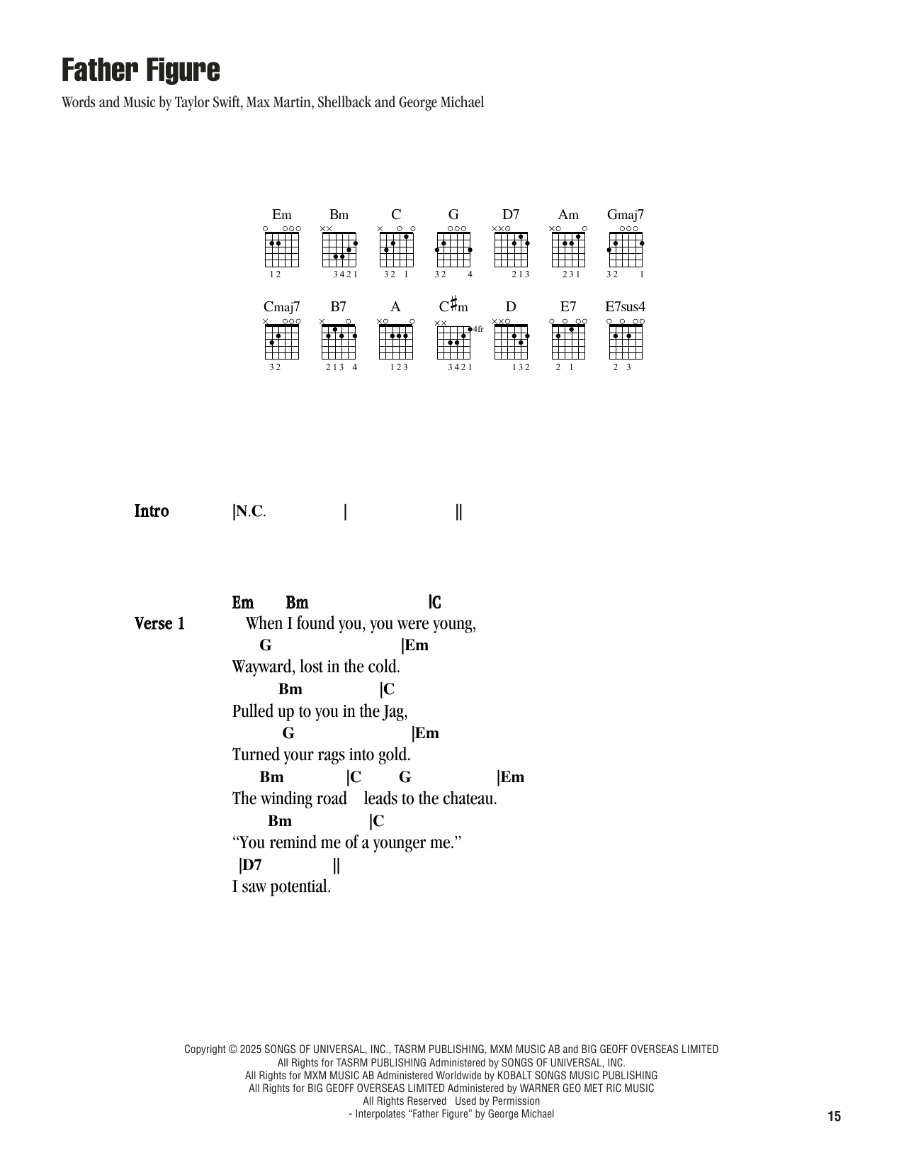 Produktgalerie: Seite 1 von 1 Father Figure, Taylor Swift, Gitarre