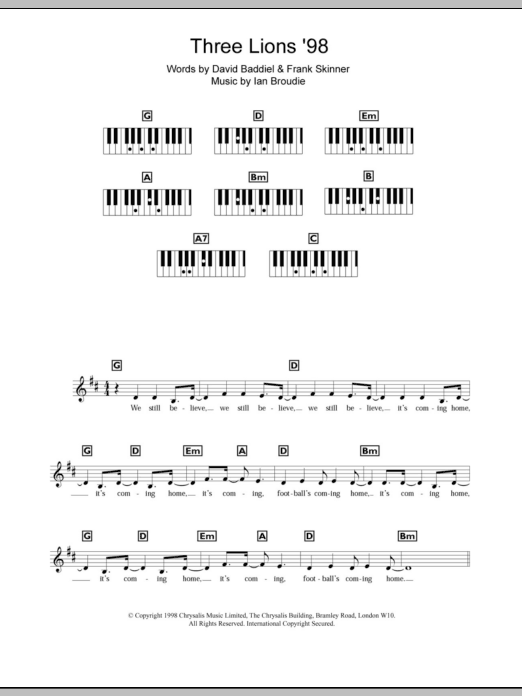Produktbild zu: Three Lions '98 (England's World Cup '98 Theme)