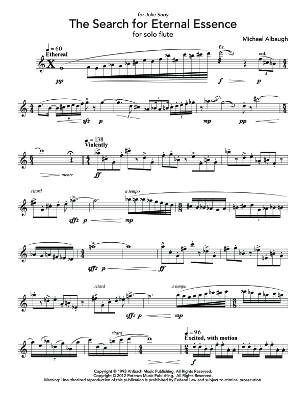 Product gallery: Page 1 of 10 Search for Eternal Essence, The, , (flute solo)
