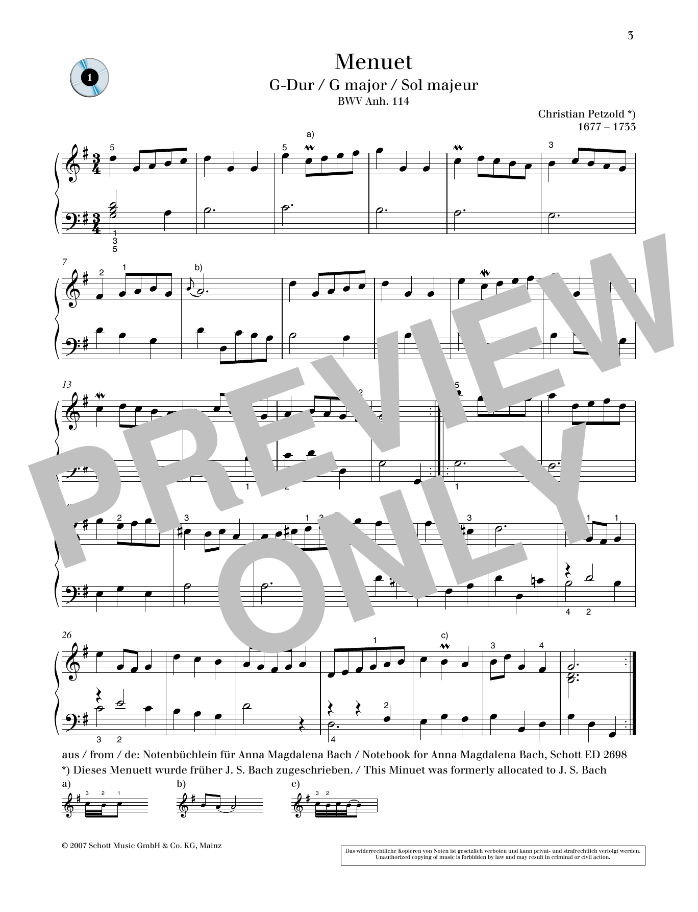 Product picture to: Minuet G major