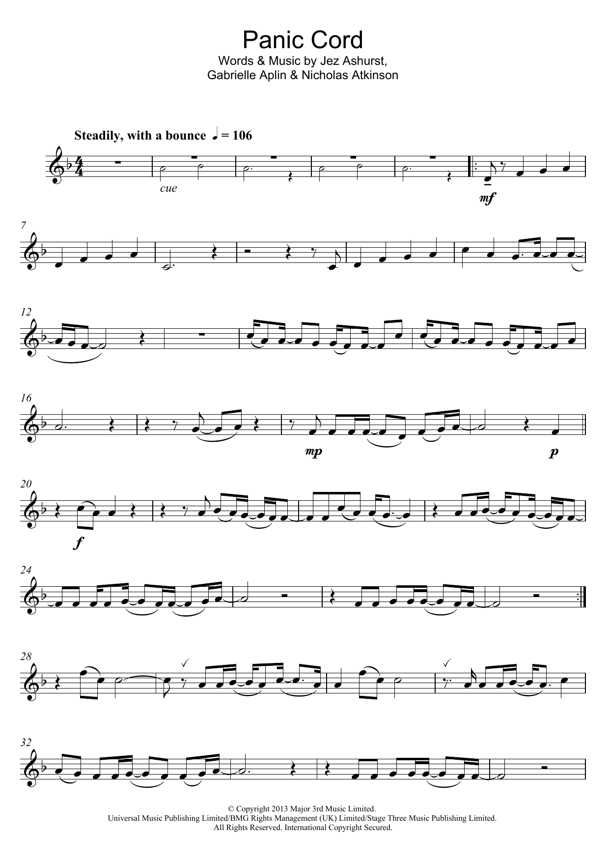 Product gallery: Page 1 of 1 Panic Cord, Gabrielle Aplin