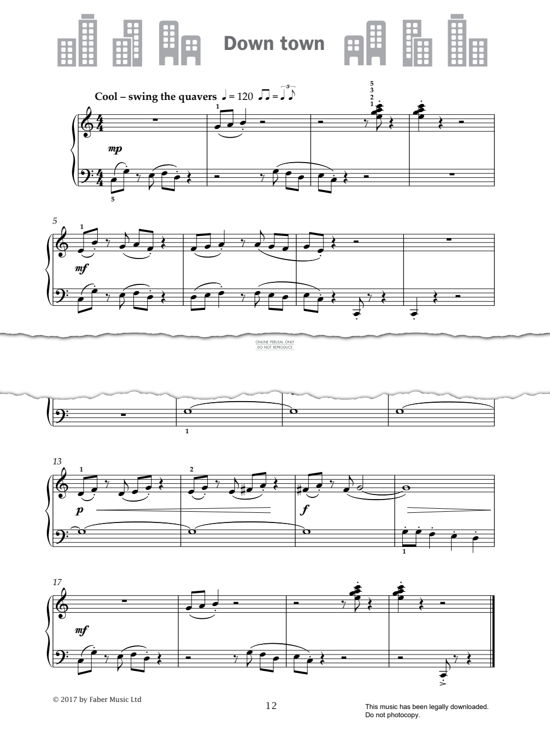 Produktgalerie: Seite 1 von 1 Down town (from 'Improve Your Sight-Reading! A Piece a Week Piano Grade 3'), Paul Harris, Klavier