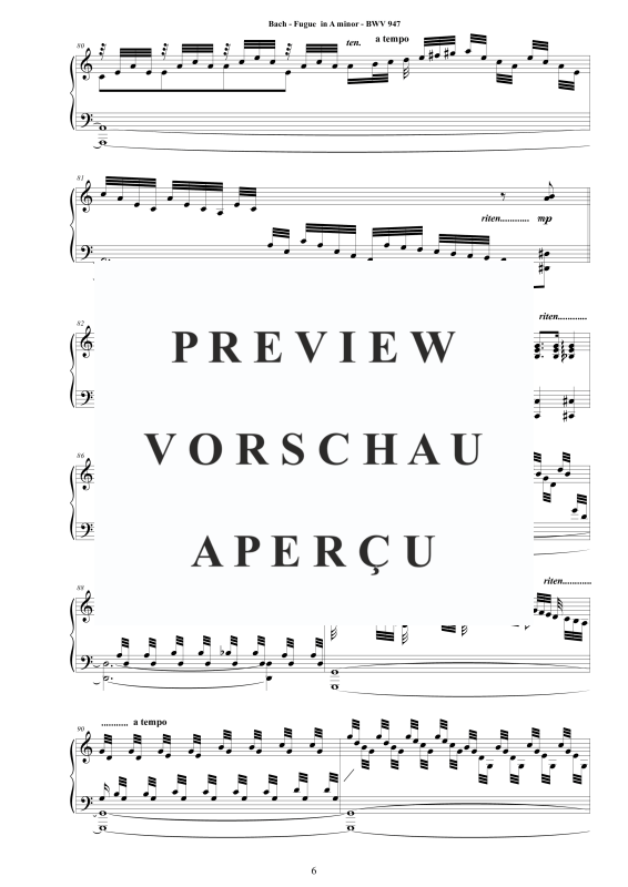 Produktgalerie: Seite 7 von 9 Fuge in A-Moll BWV 561b, , Klavier Solo