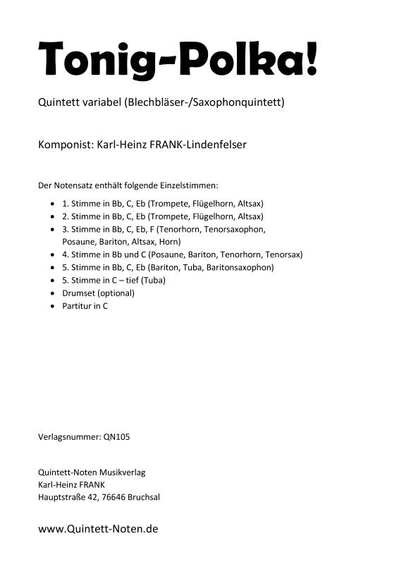 Produktbild zu: ToniG-PolkaKarl-Heinz Frank-Lindenfelser