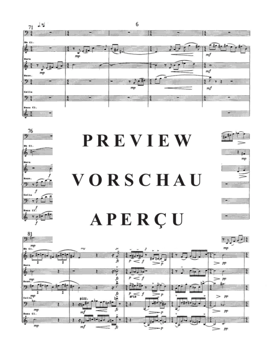 Produktgalerie: Seite 10 von 21 Blithe Spirit , , (Gemischtes Ensemble für Klarinette, Horn, Fagott, Violoncello + Tuba Solo)