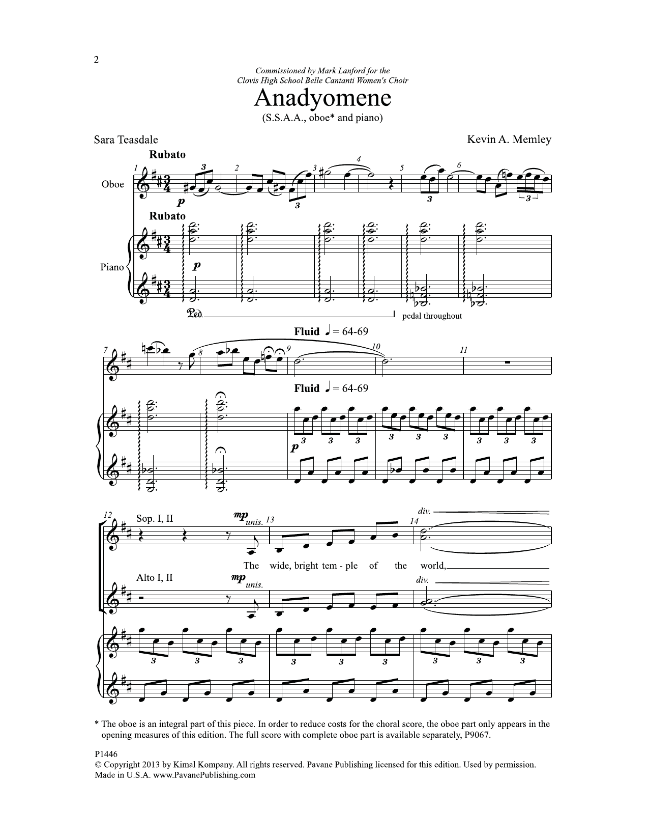Produktgalerie: Seite 1 von 1 Anadyomene (of Supplication), Sara Teasdale, Chor