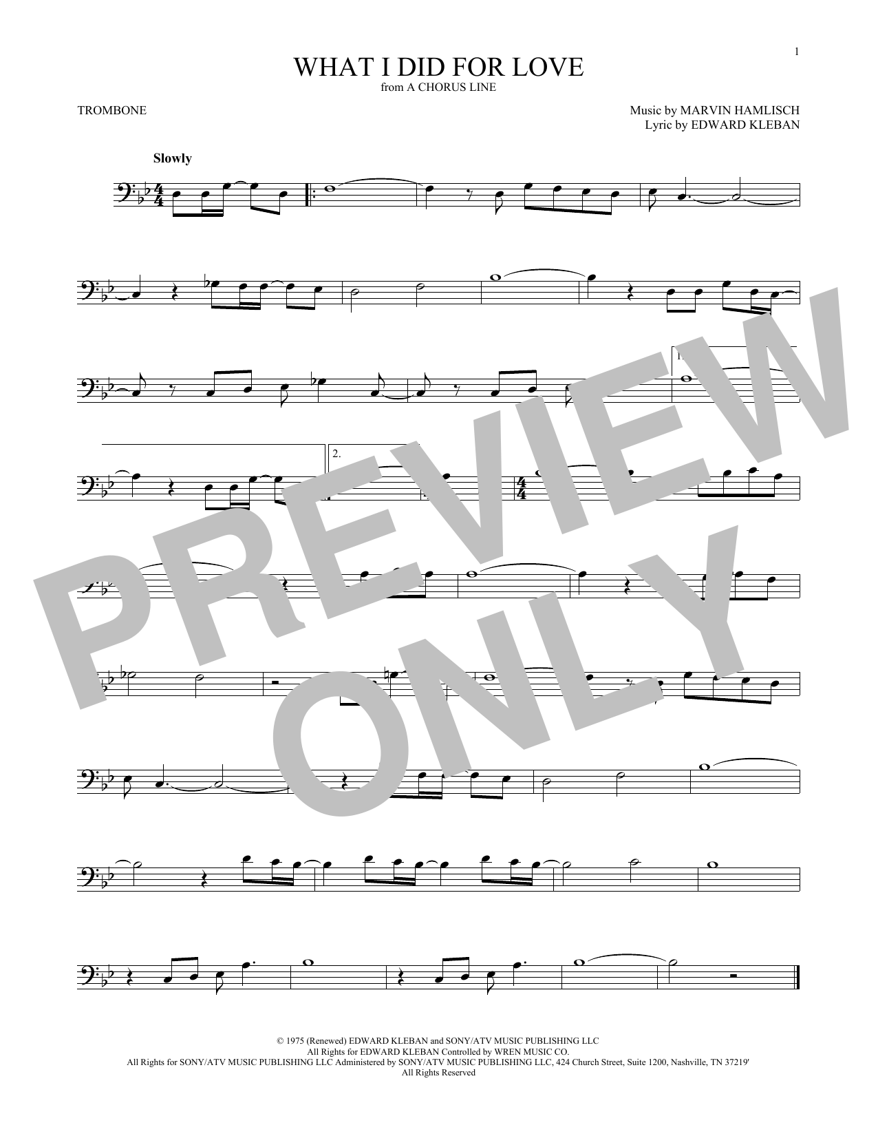 Product gallery: Page 1 of 1 What I Did For Love, Marvin Hamlisch