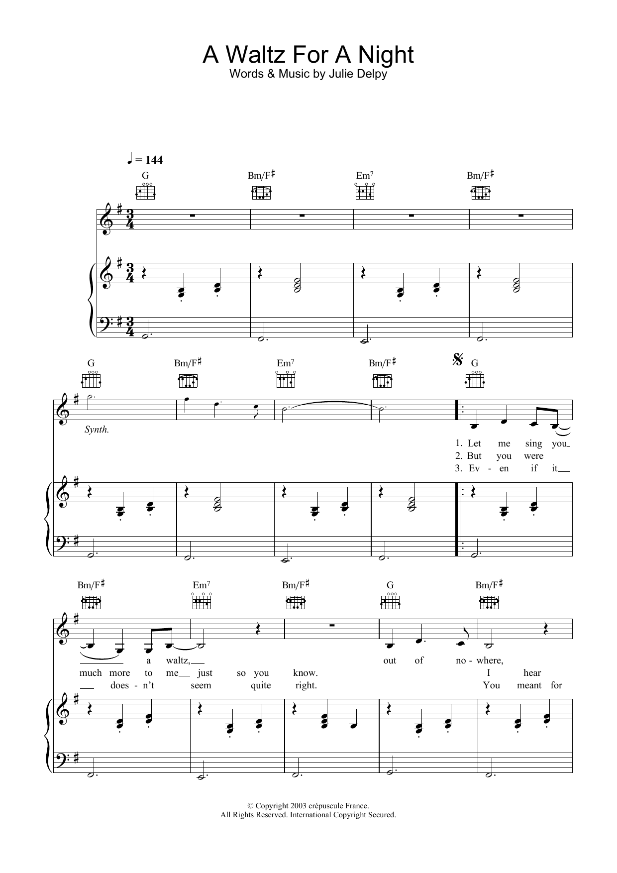 Product picture to: A Waltz For A Night