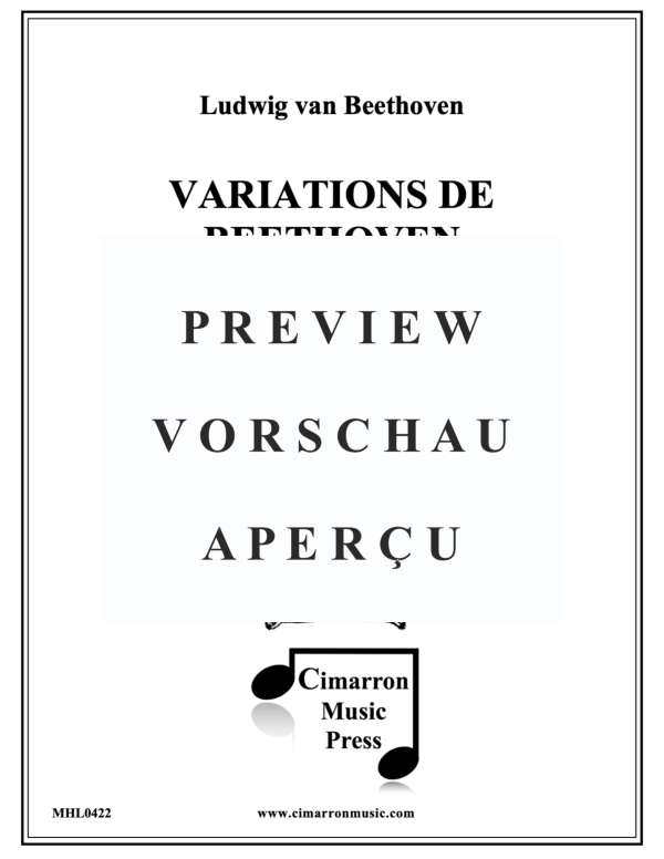 Product gallery: Page 2 of 11 Variations by Beethoven on a Theme by Mozart, , Horn Quartet