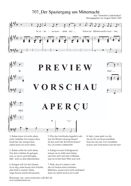 Product picture to: Der Spaziergang um Mitternacht Aus "Deutsches Liederlexikon" A. Härtel (1865)
