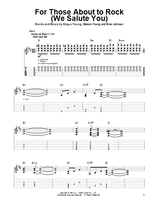 Produktgalerie: Seite 1 von 1 For Those About To Rock (We Salute You), AC/DC, Gitarre
