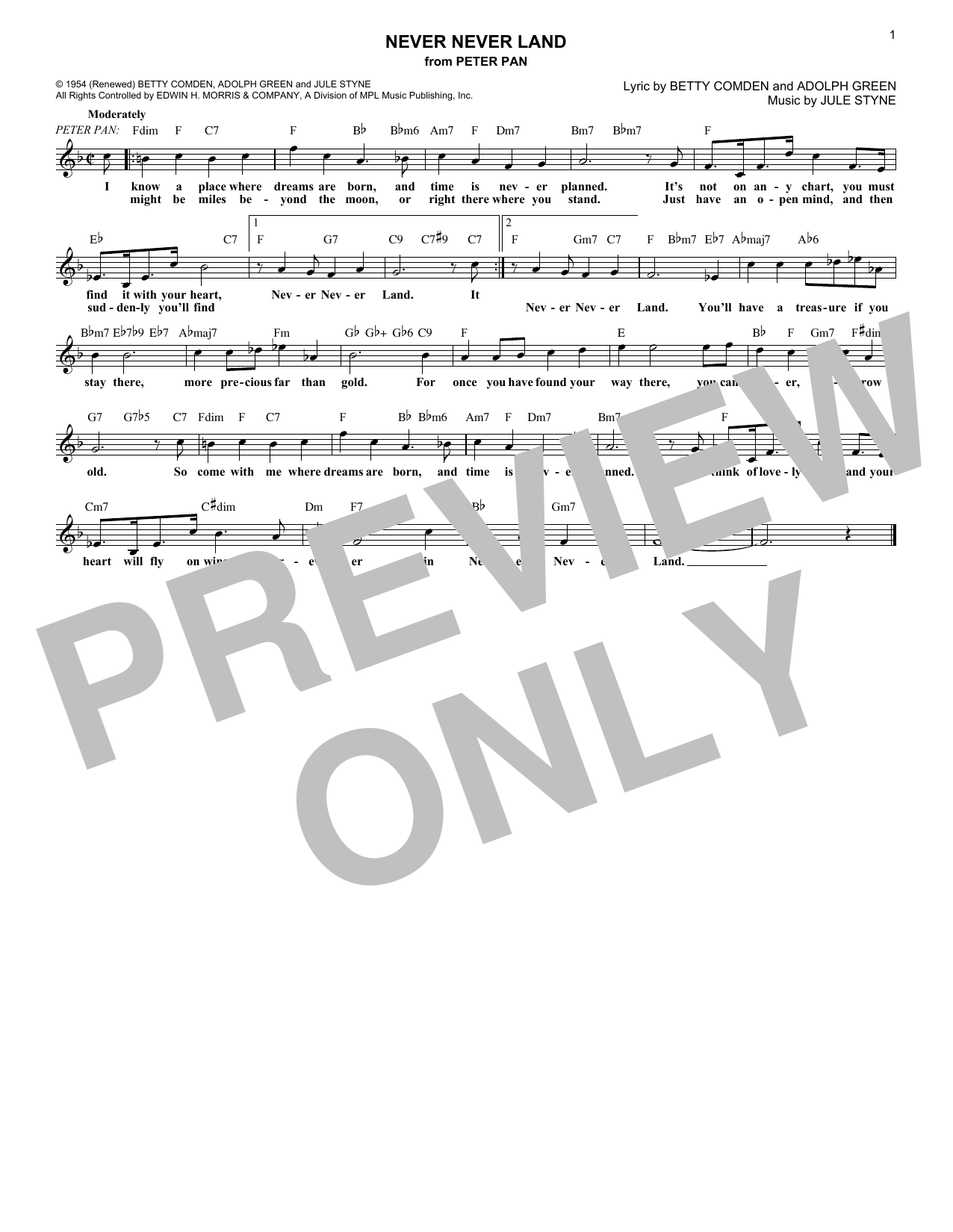 Produktbild zu: Never Never Land (from Peter Pan)