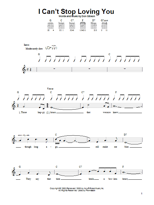 Product gallery: Page 1 of 1 I Can't Stop Loving You, Don Gibson