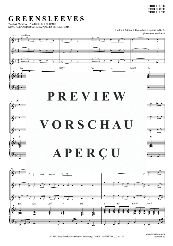 Product gallery: Page 2 of 11 Greensleeves, Simoni, Edward, (Flöten Trio + Klavier)