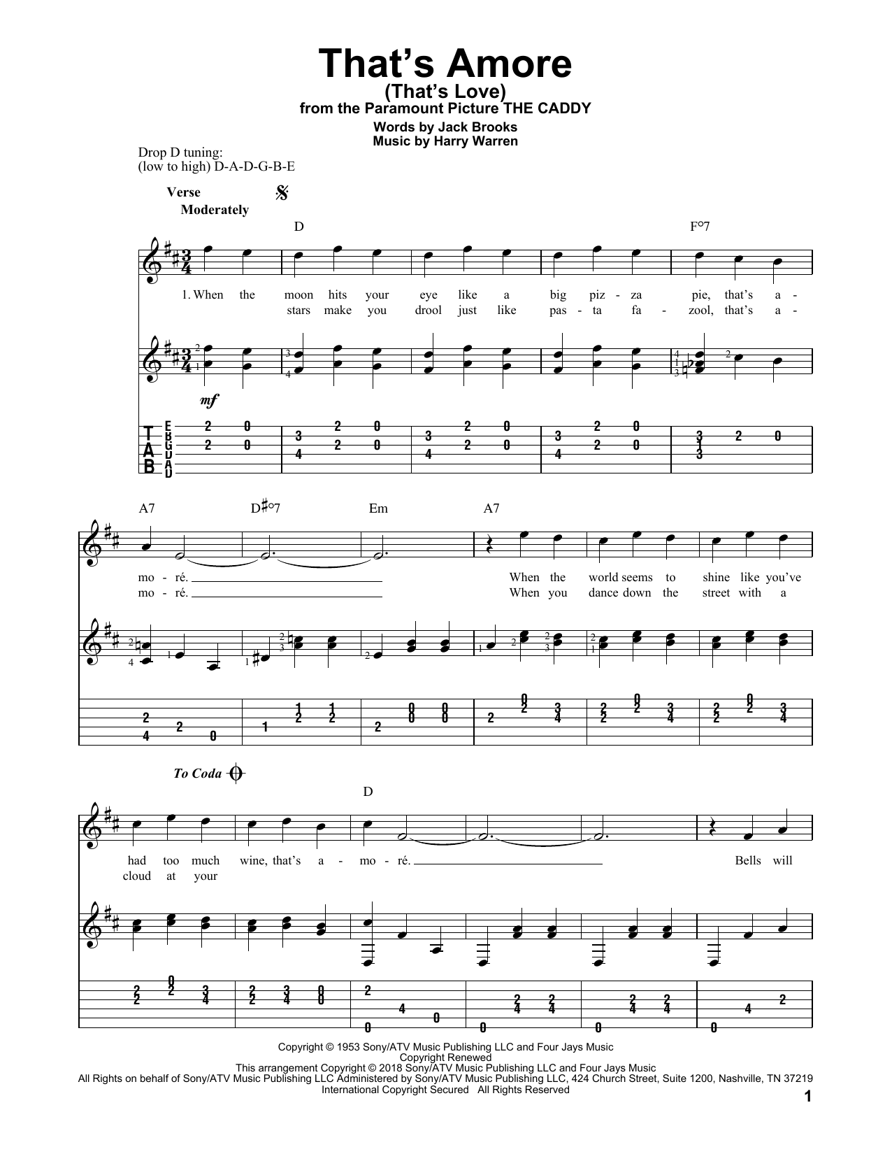 Produktgalerie: Seite 1 von 1 That's Amore (That's Love), Dean Martin, Gitarre