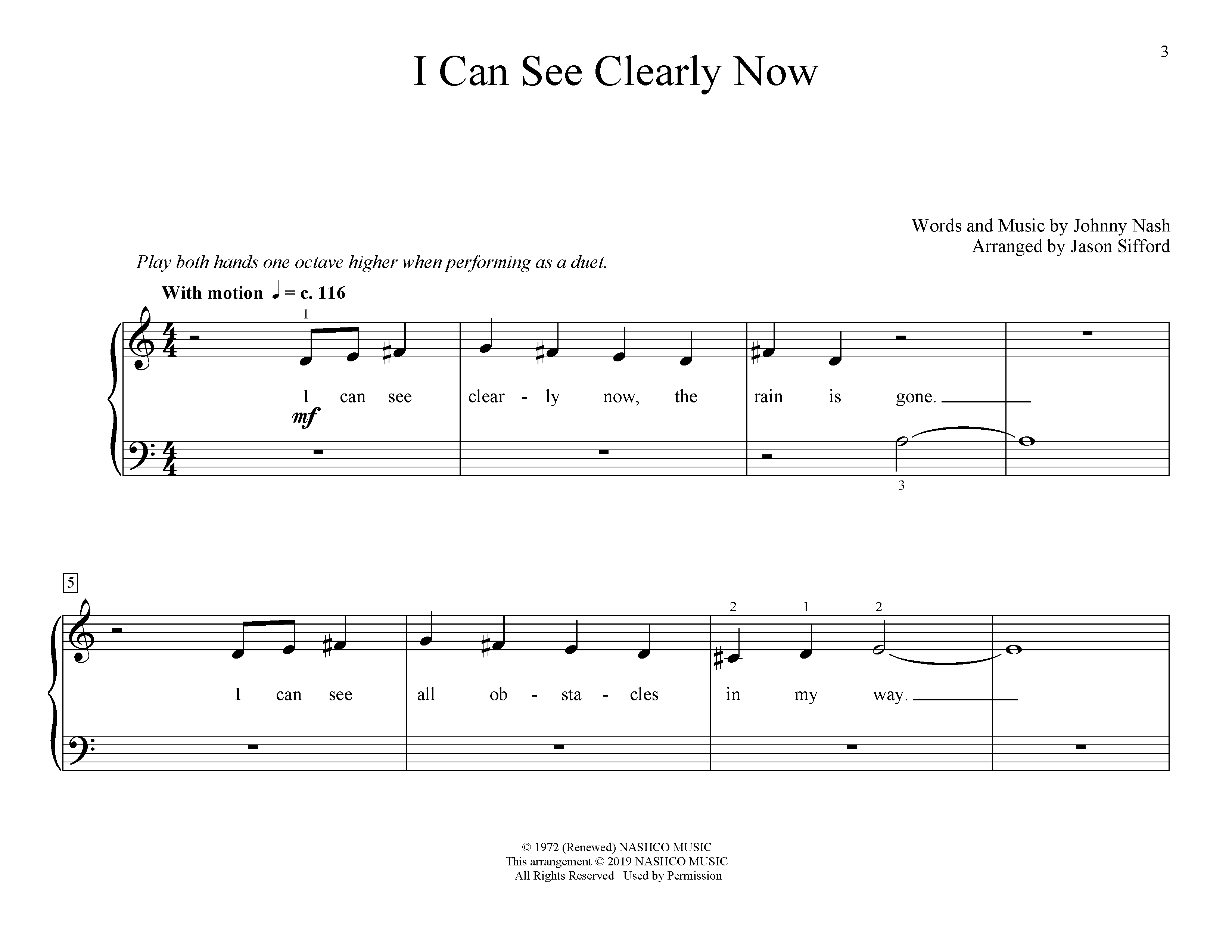 Produktbild zu: I Can See Clearly Now (arr. Jason Sifford)