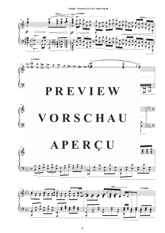 Produktgalerie: Seite 6 von 9 Nocturne Nr. 1 C-Moll, , Klavier Solo