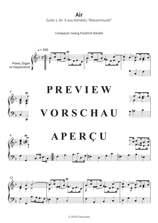 Product gallery: Page 4 of 5 Air - Suite 1, Nr. 6 aus Händels Wassermusik , , Piano Solo