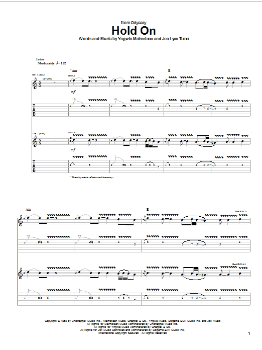 Produktgalerie: Seite 1 von 1 Hold On, Yngwie Malmsteen, Gitarre