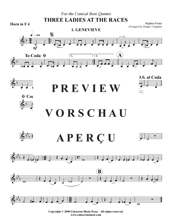 Product gallery: Page 13 of 16 Three Ladies at the (Camptown) , ,  Races (Brass Ensemble)