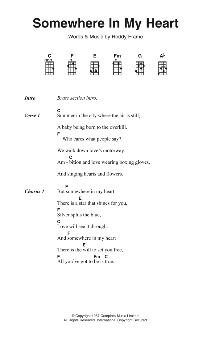 Product gallery: Page 1 of 1 Somewhere In My Heart, Aztec Camera