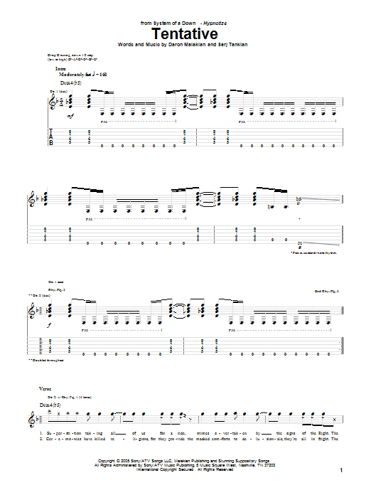 Produktgalerie: Seite 1 von 1 Tentative, System Of A Down, Gitarre