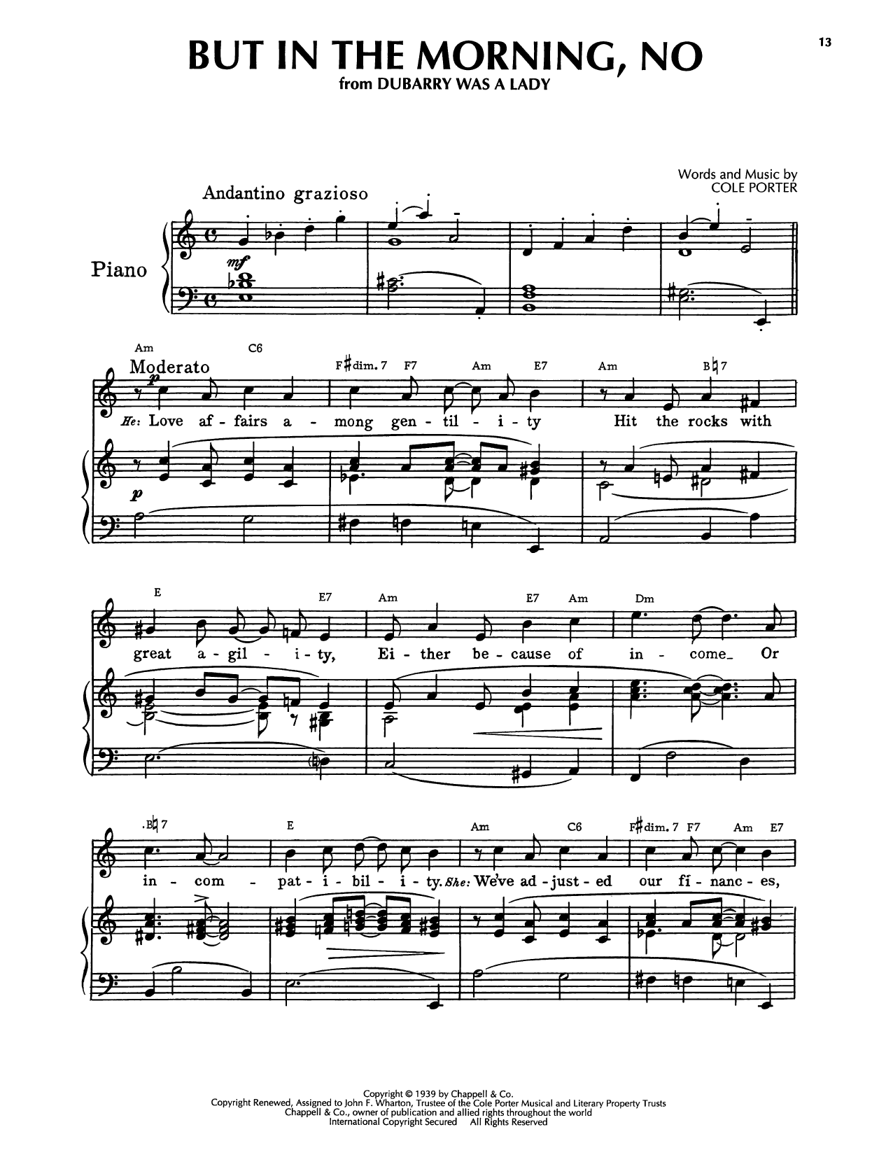 Produktgalerie: Seite 1 von 1 But In The Morning, No (DuBarry Was A Lady), Cole Porter, Gesang, Gitarre, Klavier