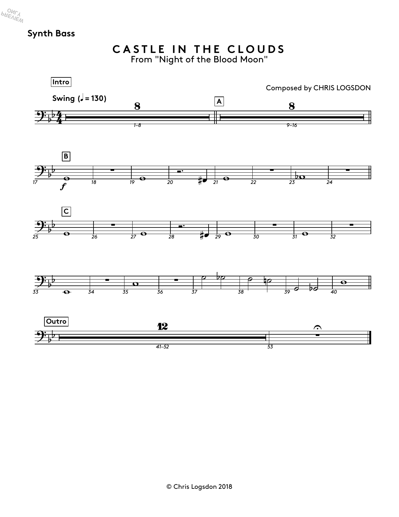 Produktbild zu: Castle In The Clouds (from Night of the Blood Moon) - Synth. Bass