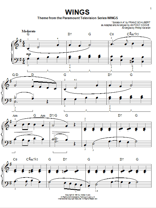 Produktbild zu: Wings (arr. Phillip Keveren)
