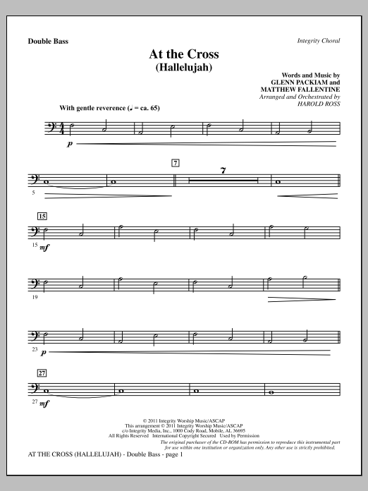 Produktgalerie: Seite 1 von 1 At The Cross (Hallelujah) - Double Bass, Harold Ross, Chor