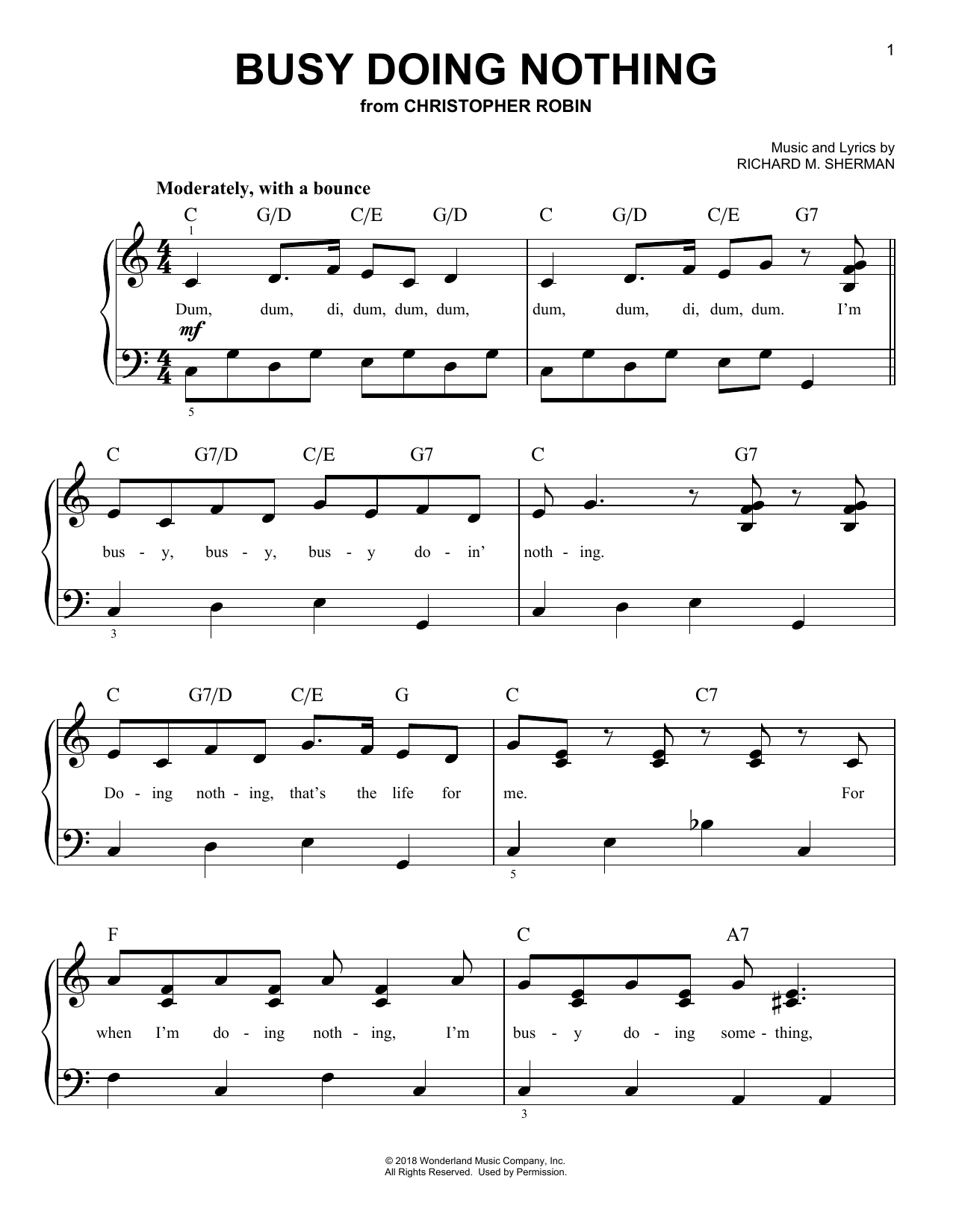 Produktbild zu: Busy Doing Nothing (from Christopher Robin)