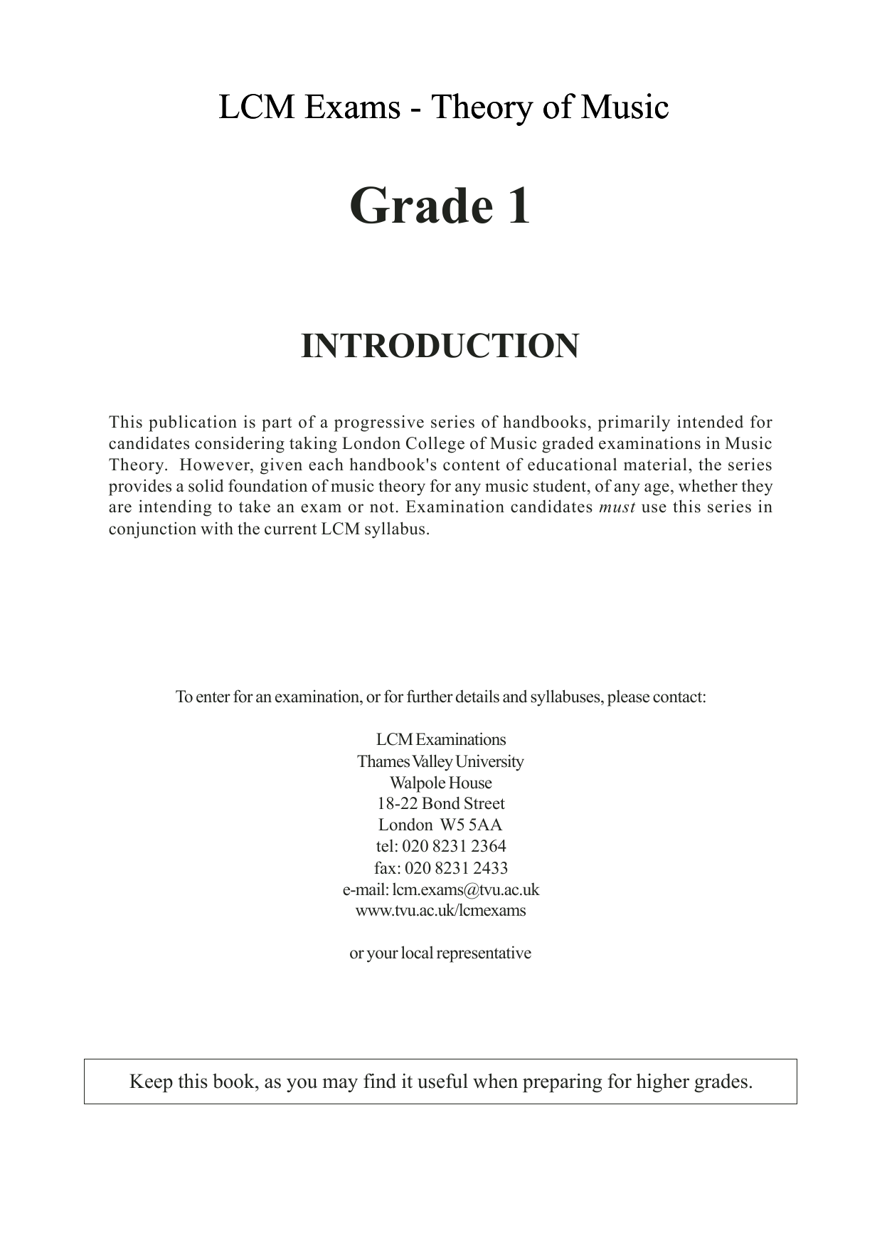 Product picture to:  LCME Theory Handbook Grade 1 - Barry Draycott and Martyn Williams