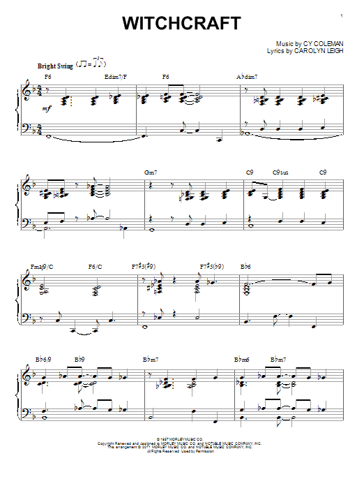 Product gallery: Page 1 of 1 Witchcraft [Jazz version] (arr. Brent Edstrom), Bill Evans