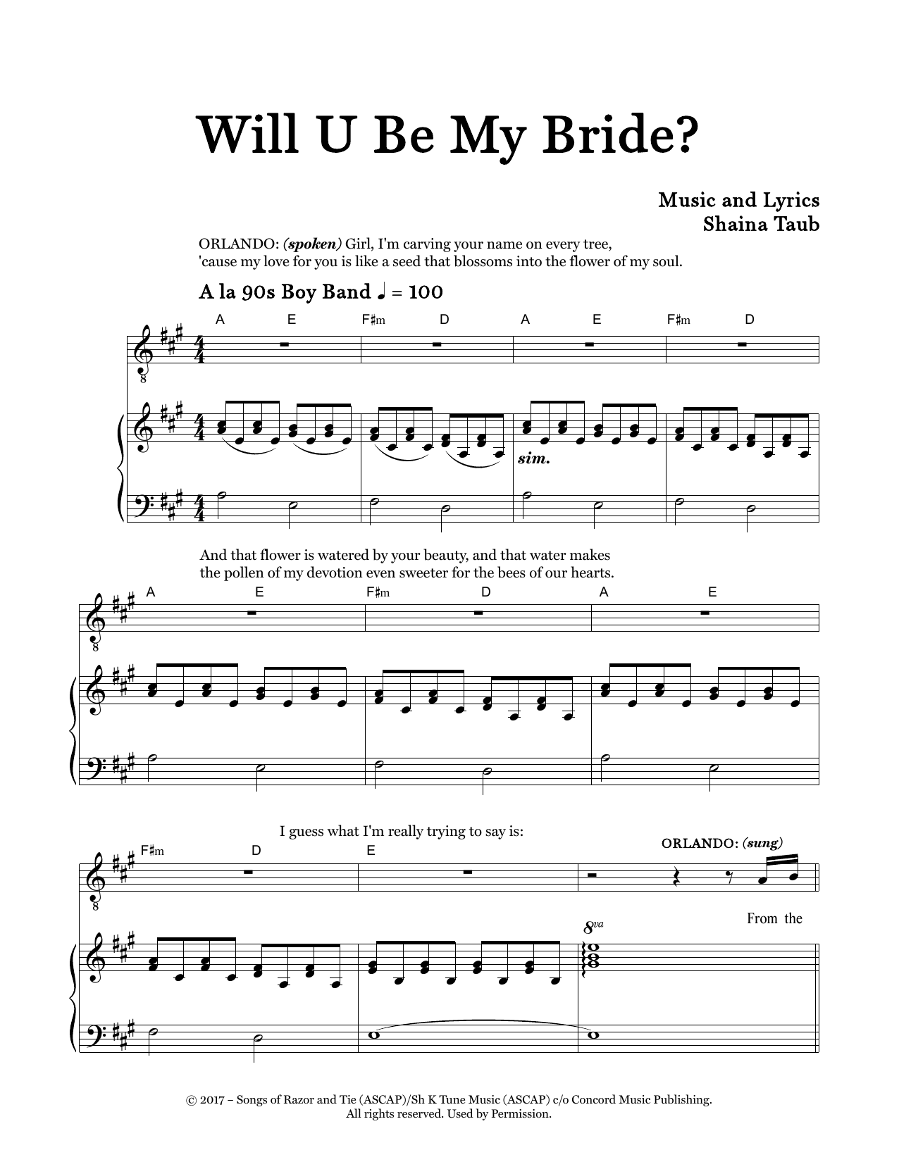 Produktbild zu: Will U Be My Bride? (from As You Like It)