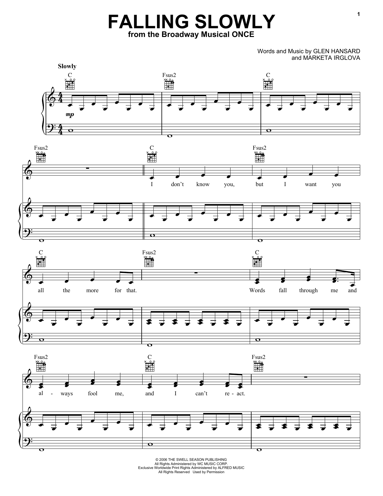 Product picture to: Falling Slowly (from Once)