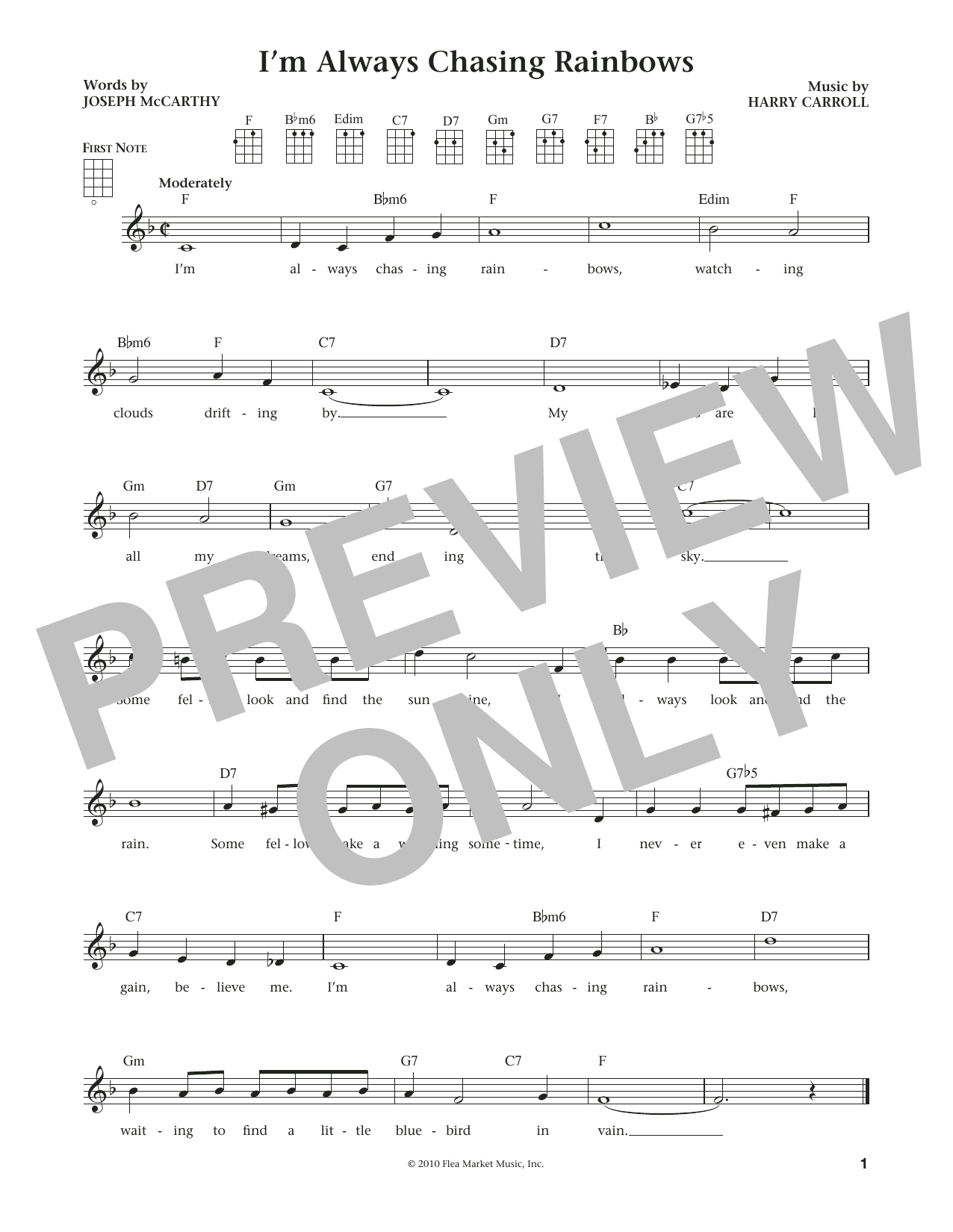 Product gallery: Page 1 of 1 I'm Always Chasing Rainbows (from The Daily Ukulele) (arr. Liz and Jim Beloff), Joseph McCarthy