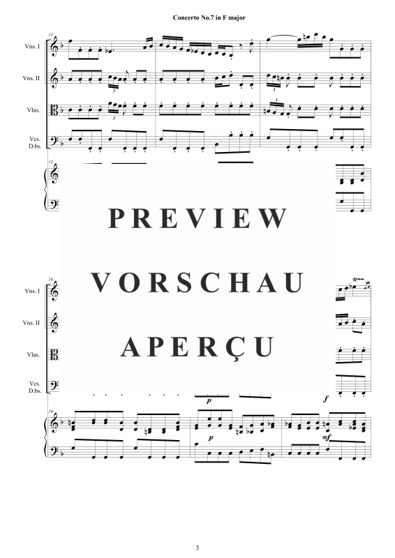 Produktgalerie: Seite 4 von 11 Cembalo Konzert Nr. 7 in F-Dur, , Cembalo und Streichorchester