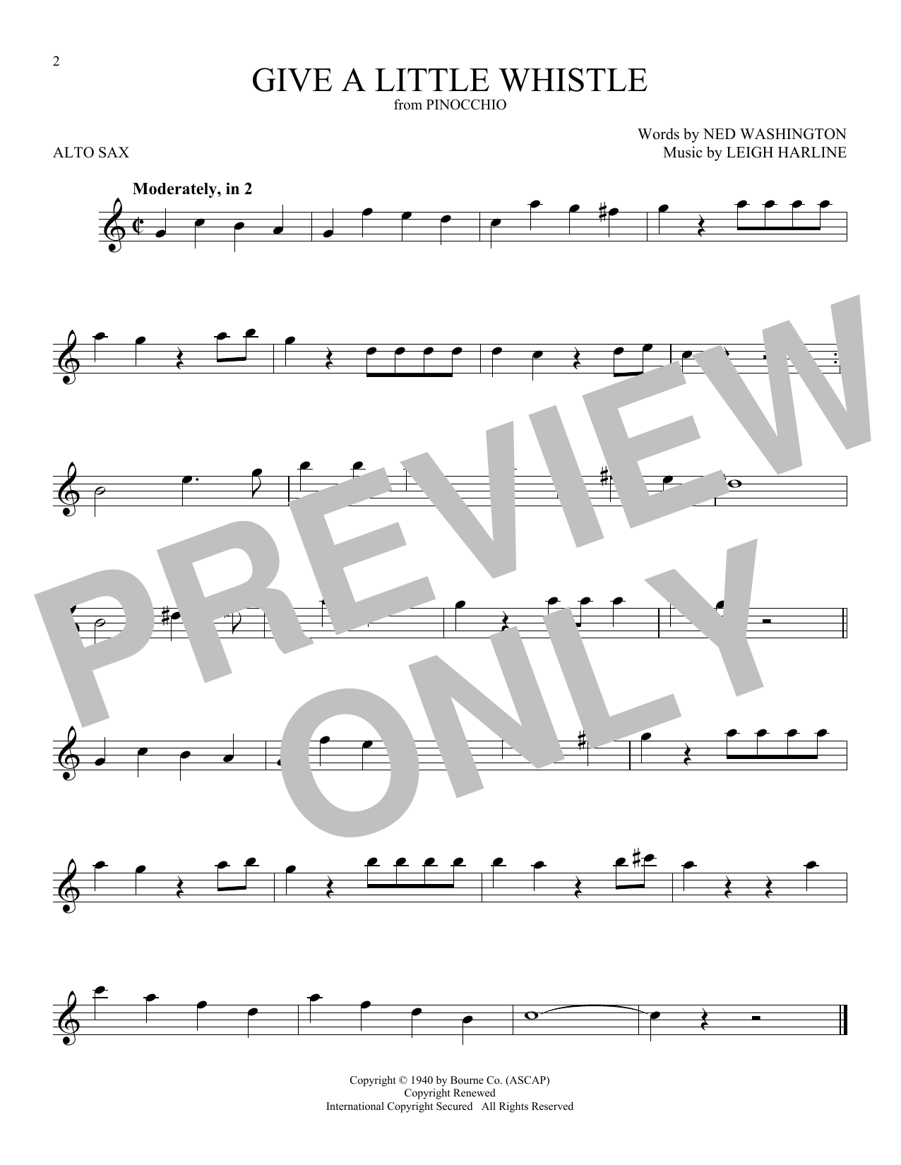 Product gallery: Page 1 of 1 Give A Little Whistle (from Pinocchio), Ned Washington & Leigh Harline