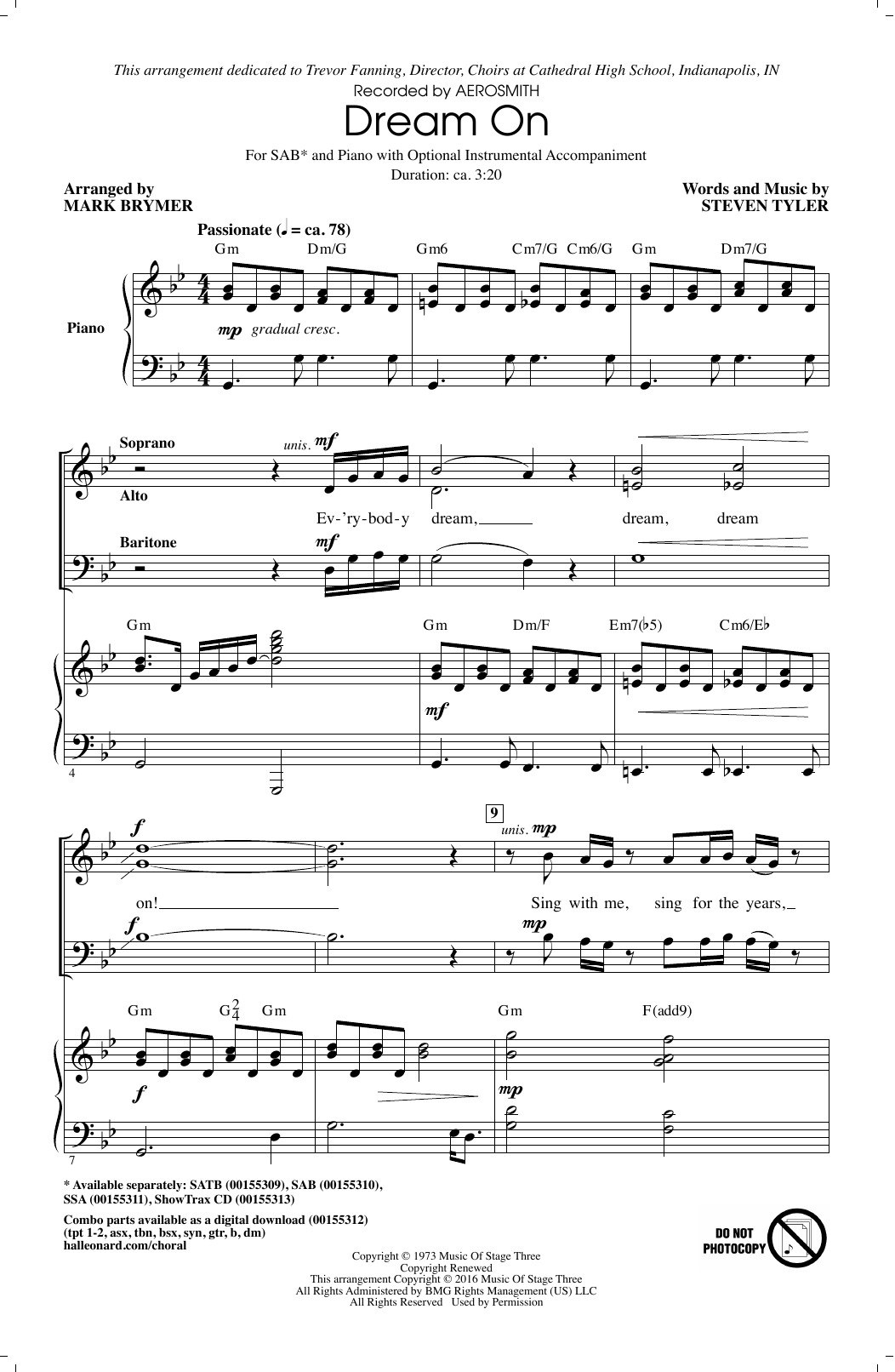 Produktbild zu: Dream On (arr. Mark Brymer)