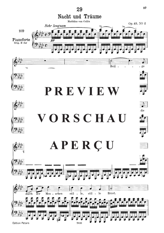 gallery: Nacht und Träume D.827 , , (Gesang tief + Klavier)