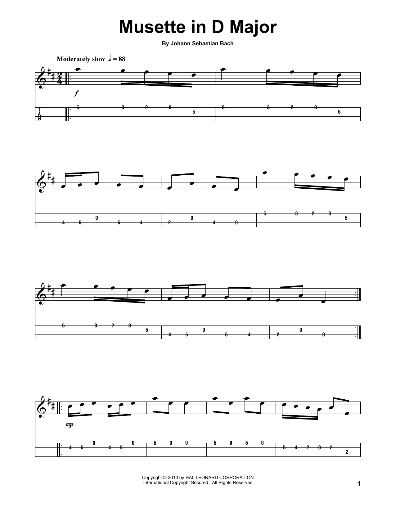 Produktbild zu:  Musette In D Major - Johann Sebastian Bach