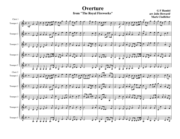 Produktgalerie: Seite 1 von 11 Ouvertüre aus Feuerwerksmusik, , Trompeten Ensemble 10-stimmig