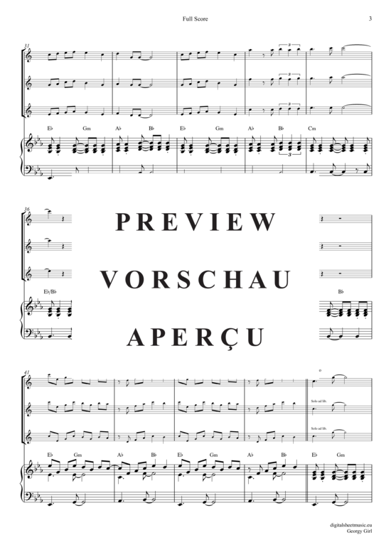 Product gallery: Page 4 of 21 Georgy Girl (Saxophon Trio AAA(T) , Seekers, The,  + piano)