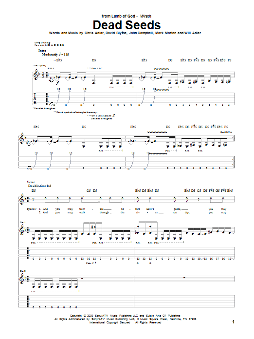 Produktgalerie: Seite 1 von 1 Dead Seeds, Lamb Of God, Gitarre