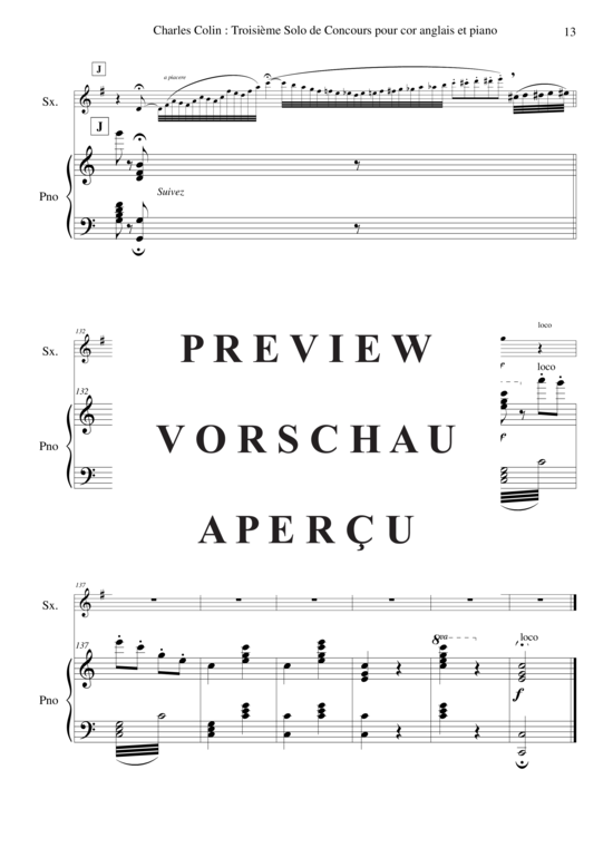 Produktgalerie: Seite 14 von 19 Solo de Concours no. 3, opus 40 , , (Englischhorn in F + Klavier)