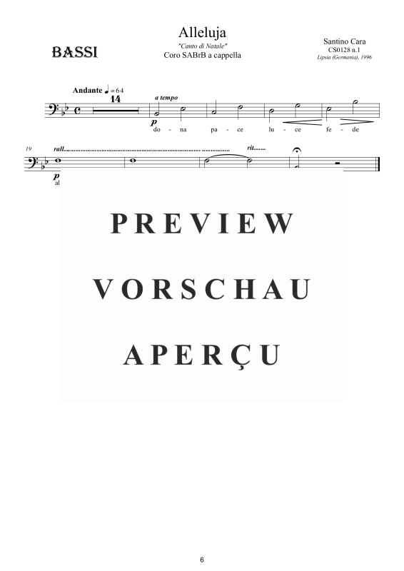 Produktgalerie: Seite 7 von 7 Alleluja - Canto di Natale, , Gemischter Chor S A Bar B a capella