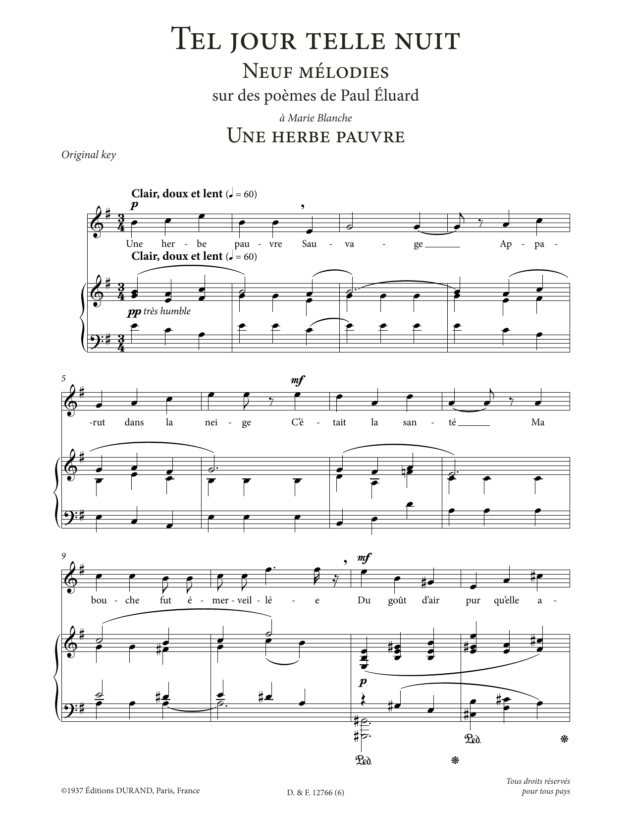 Produktbild zu: Une herbe pauvre (High Voice)