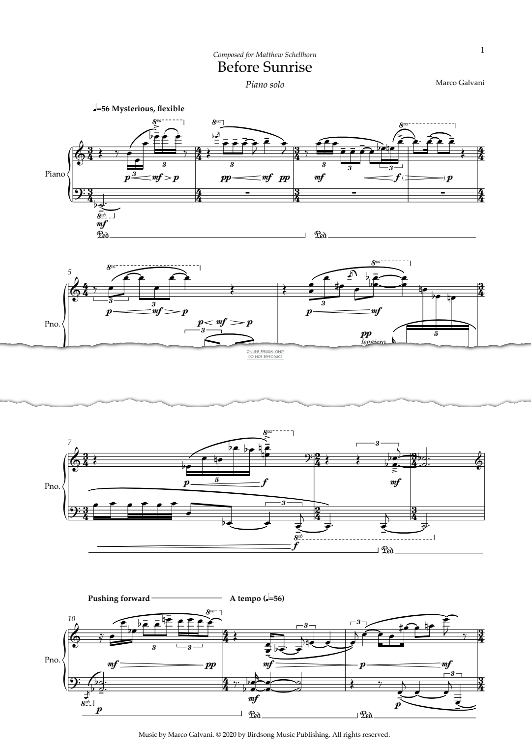 Produktgalerie: Seite 1 von 1 Before Sunrise, Marco Galvani, Klavier