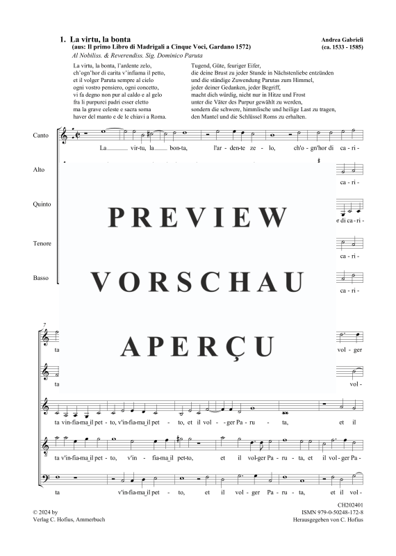gallery: Il Primo Libro di Madrigali a Cinque Voci , , (Gemischter Chor 5-stimmig)