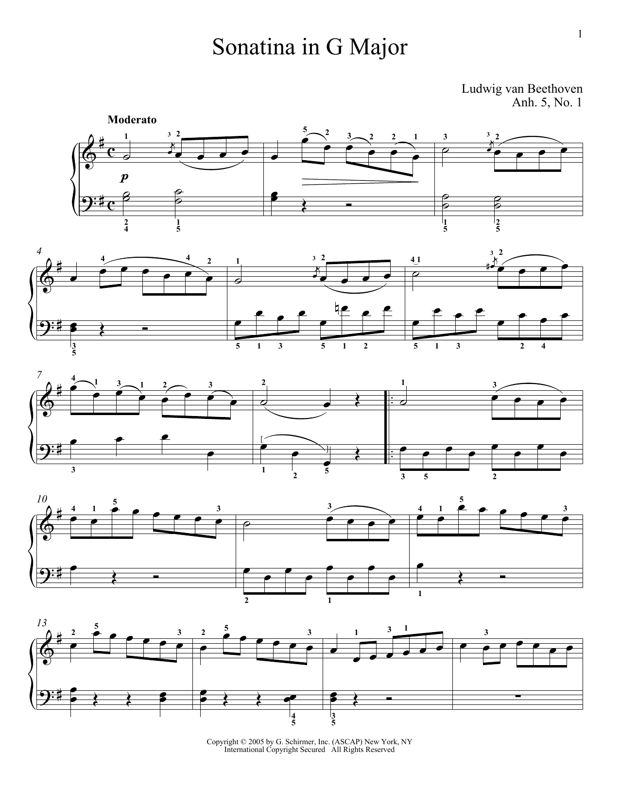 Product picture to: Piano Sonatina In G Major (First Movement Theme)